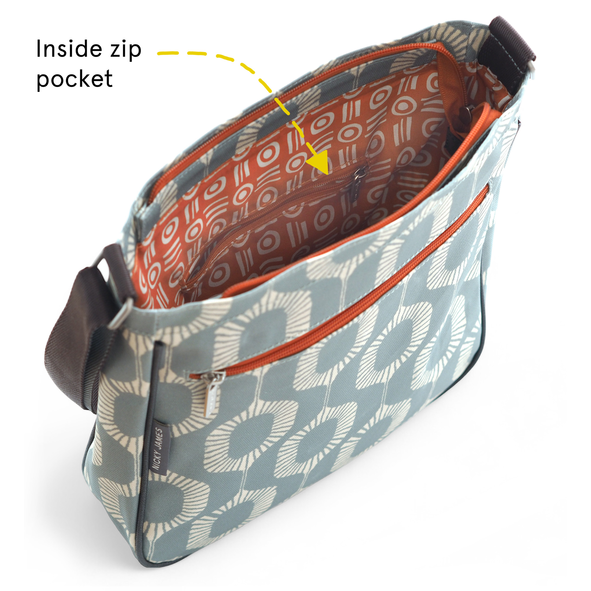 Seed Pod Blue Large Crossbody Bag