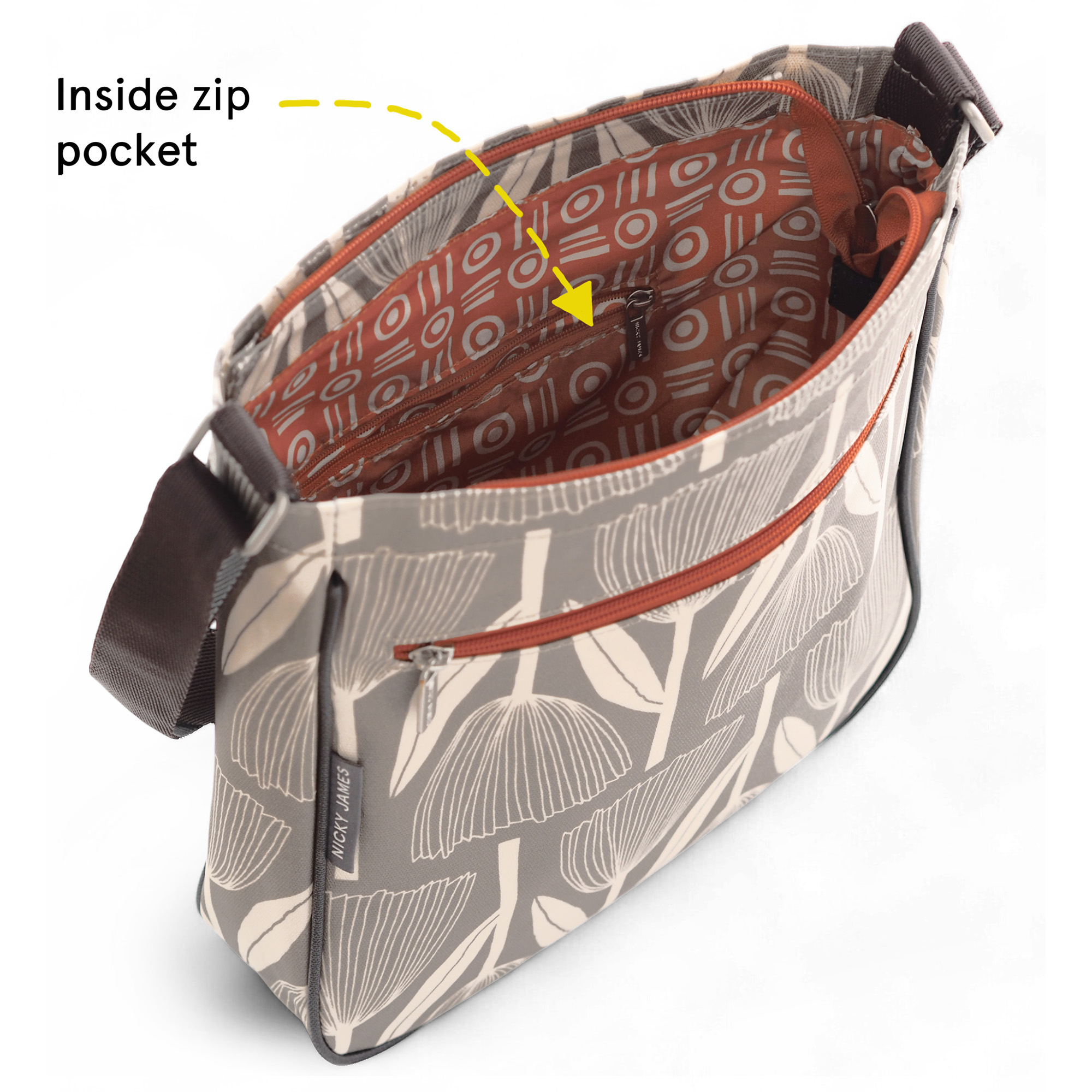 Winter Flower Large Crossbody Bag