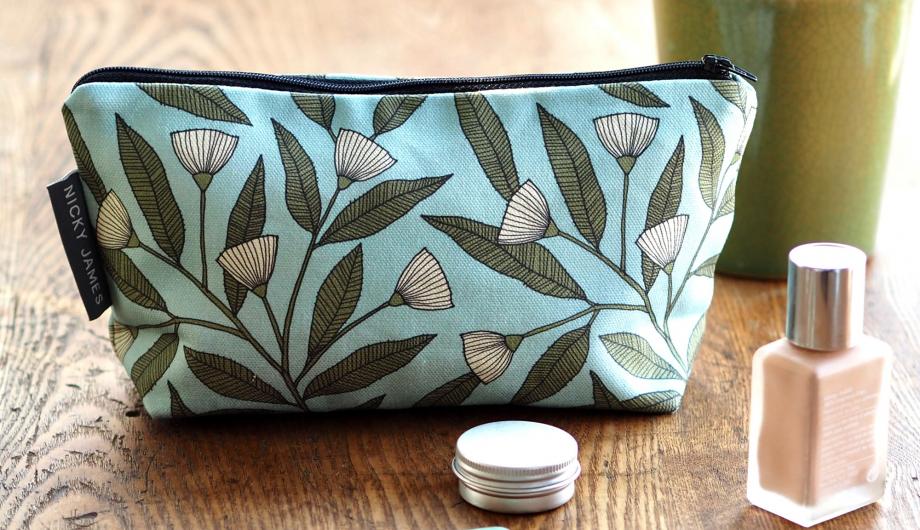 Beautifully Illustrated Range of Make Up Bags Made in the UK Nicky James